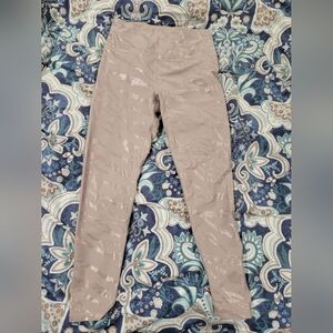 Calia Stylish Pink-Beige Zebra Patterned Pants - 7/8 Length